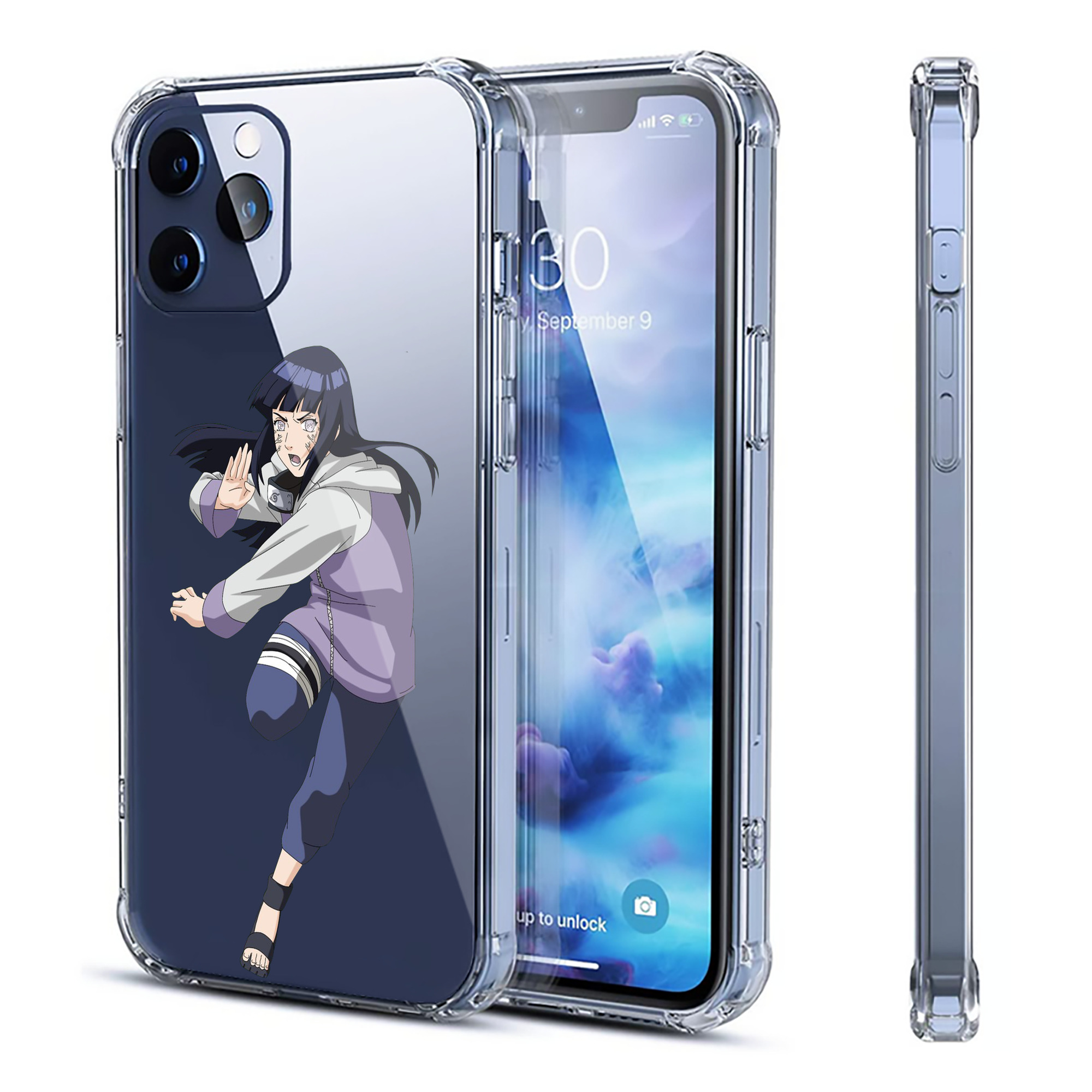（画像用） NARUTO -ナルト- 日向ヒナタ Hyūga Hinata 【iPhone 12シリーズ対応】透明スマホケース（クリアソフトケース）